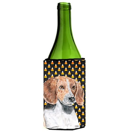 Carolines Treasures English Foxhound Halloween Candy Corn Wine bottle sleeve Hugger SC9537LITERK